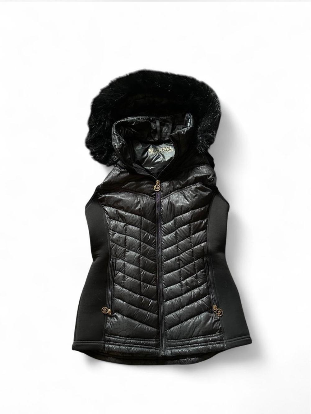 Vintage Y2K Michael Michael kors women's black quilted puffer vest wi